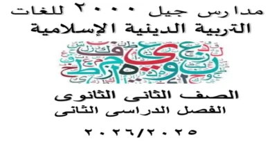 مذكرة التربية الدينية الإسلامية الصف الثاني الثانوي ترم ثاني 2026 pdf