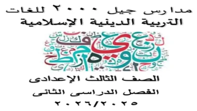 مذكرة التربية الدينية الإسلامية للصف الثالث الاعدادي ترم ثاني 2026 pdf