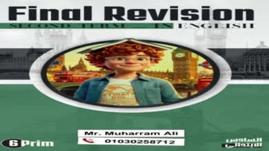 المراجعة النهائية لغة إنجليزية للصف السادس الابتدائي الترم الثاني 2026 pdf